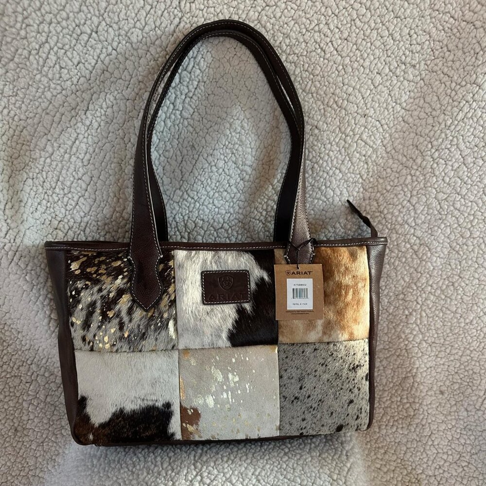 Ariat Ladies Savannah Calf Hair Brown Tote Bag A770008002